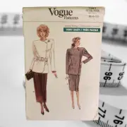 Vogue Patterns 7021 Size 6 8 10 Jacket Skirt Uncut Vintage 1987 Factory Fold
