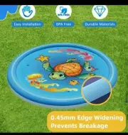 68in Non-Slip Splash Pad for Kids Dog Thicken Sprinkler Pool Outdoor Water Toys