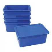 Kaplan Early Learning Storage Bins with Lids - Set of 5 - Blue