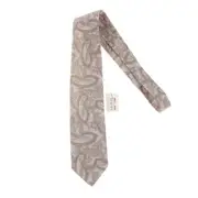 Italo Ferretti NWT Silk/Cotton Blend Tie in Light Beige Tan Paisley Pattern