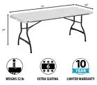 Lifetime 6' Commercial Grade Stacking Folding Table (Model 80272) FREE SHIPPING