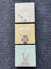 Wooden Block Wall Art - Set of 3