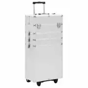 Make-up Trolley Aluminum Cosmetic Beauty Case Suitcase Pink/Silver vidaXL