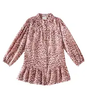 [Scotch & Soda Kids] Scotch & Soda Kids Leopard-print cotton flannel shirt dress Y 14 pink