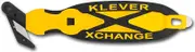 Klever XChange, Box Cutter, Safety Cutter, Utility Knife, Safety Knife, Replaceable Head Perfect for Cutting Double Wall Cardboard or Other Thick Material (Yellow)