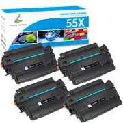 4 Pack CE255X 55X Toner Cartridge Fit For HP LaserJet Enterprise 500 MFP M525dn