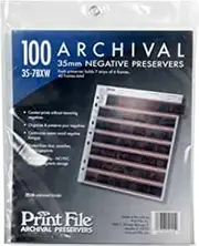 100x Printfile Archival Storage Sheets 35mm 135 Negative Page Preservers 35-7BXW