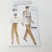 Very Easy Vogue Sew Pattern 9898 KOKO BEALL Jacket Top & Pants 12-14-16 FF Uncut