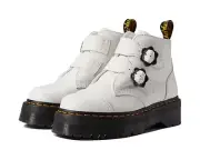 Dr. Martens Women's Devon Flower Leather Platform Boots - White Milled NWB