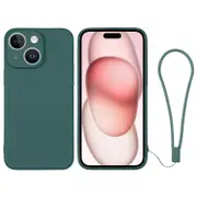 For iPhone 15 Case, Soft Silicone Cover, Deep Green