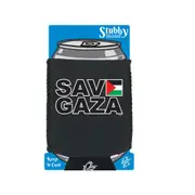 Save Gaza - Funny Novelty Stubby Holder With Base