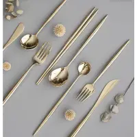 在飛比找Yahoo!奇摩拍賣優惠-【精選好物】BSF餐具 一體成形不鏽鋼餐具 金色、銀色、玫瑰