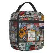 i2753 America Highway Insulated Lunch Bag Resuable US Route 66 Signs Cooler Thermal Lunch Tote Office swg3985
