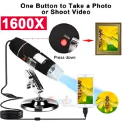 3 in1 8LED 1600X 10MP USB Digital Microscope Endoscope Magnifier Camera w/ Stand