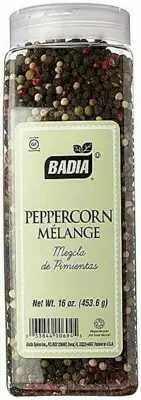 Badia Peppercorn Melange Pepper Blend Black White Pink & Green Peppercorns 16 Oz