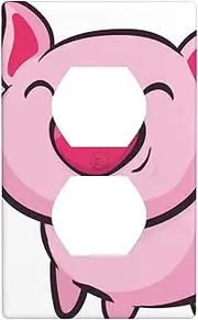Smile Pink Pig Duplex Socket Decorative Wall Panel Electrical Switch Panel