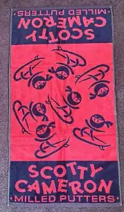 Scotty Cameron RED Wasabi Warrior Peace Surfer Golf Towel / Japan M&G NEW