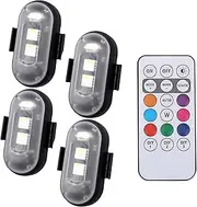 Remote Co rol Strobe Light,Wirel Strobe Lights with Remote Co rol, A i-Collision 8 Colors Wirel Lights with Remote,Emergency Strobe Lights for Car Cycle (Magnetic Suction 4pcs)