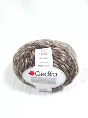 1 Skein Gedifra Metallic Wool Yarn Skeins Brown Gold Tan Blend 5013