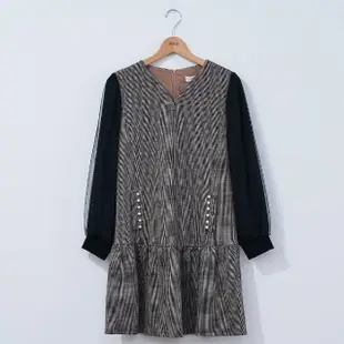 【IENA】千鳥格短洋裝 #3234010(黑/灰色)