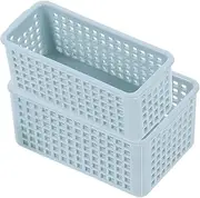 ibasenice 2pcs Storage Basket Little Basket Storage Small Storage Bins Bin Laundry Basket Dollhouse Cube Miniature House Kit Basket Storage Containers Doll House Blue