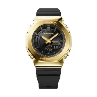 CASIO卡西歐 G-SHOCK 黑金時尚 高貴奢華 金屬錶殼 八角形錶殼 GM-S2100GB-1A