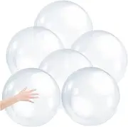 6Pcs Inflatable Clear Ball Clear Beach Balls Inflatable Beach Balls Clear Pool Float 16 Inches PVC Beach Ball Bright Water Balloon Clear Pool Beach Party Ball