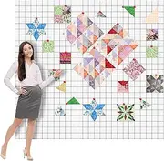 CroBlissful Quilt Design Wall 72 x 60 Inch Polyester Cotton Quilt Wall Design Board for Quilting Quilters with 2 Inch Grid Lines Portable Sewing Block Projects Fabric Supplies Holding Craft Display