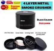 50mm 4 Layer Metal Zinc Alloy Herb Tobacco Grinder Hand Muller Smoke Crusher BLK