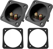 DIY Home Car Stereo Screw Cup Connectors Subwoofer Plugs 2-Way Speaker Box Terminal Binding Post, 2 pcs Black