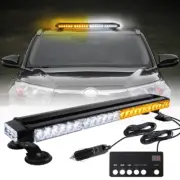 54 LED 27'' Strobe Light Bar Amber White Double Side Flashing Emergency Warning