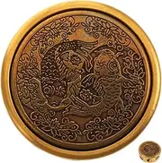 Kisangel Brass Finger Gyro Unique Eight Diagram Fidget for Adults Creative Taichi Design for Leisure Christmas Parties