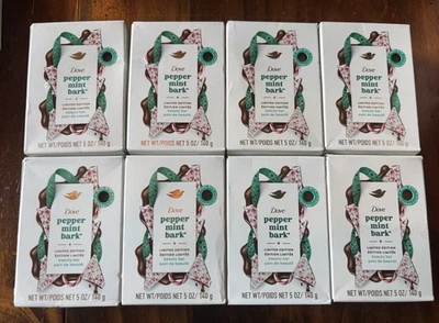 Lot of 8 NEW Dove Limited Edition Peppermint Bark Soap Bar 5 oz. SEALED