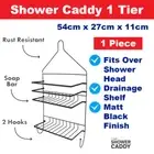 Shower Caddy Corner Bathroom Storage Shelf Holder Rack Organiser 1 Tier