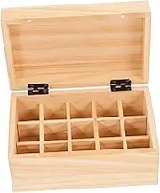 COHEALI Essential Oil Storage Box 15 Compartment Aromatherapy Oil Holder Wooden Organizer