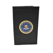 Perfect Fit Double ID Credential 3" X 5 1/8" Case Dress Leather FBI Medallion