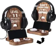 11th Birthday Gamer Stand - Unlocked Level 11 Wooden Headset Stand & Decorati...