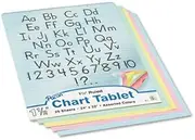 Colored Chart Tablet, Ruled, 24 x 32, YW/Pink/Salmon/BE/GN, 25 Sheets, Sold as 1 Each