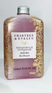 Crabtree & Evelyn MIDNIGHT BERRY & POMEGRANATE BUBBLE BATH 22 FL. OZ. NEW