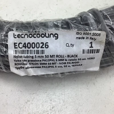 Tecnocooling Nylon Flexible Tubing 5mm 50MT Black, EC400026
