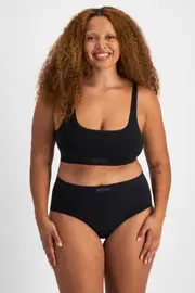 [Bonds] Bonds Women's Bases Viscose Bamboo Seamless Full Brief in Black Size: 16 16 Black