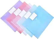 5 Pack Folders Plastic Envelopes, Plastic File Folders for Documents, Letter A4 Size, File Envelopes with Label Pocket for Home,Office,Morandi Color,5 Colors