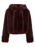 [B & B Couture] B & B Couture-Cropped Eco Pellicce Bordeaux-Donna 40IT