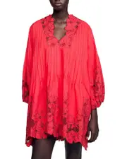 Sandro Floral Scalloped Mini Dress