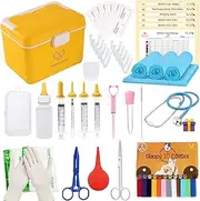 Puppy Kitten Whelping Kit - Newborn Whelping Supplies with Nursing Feeding Bottle Kit, Record Charts, Collars, Pee Pads, Bulb Aspirator, Hemostatic Forcep, Umbilical Cord Scissors. Pet Delivery Kit…