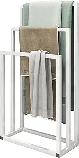 Free Standing Towel Rack, 3Tier Steel Towel Racks for Bathroom Towel Storage,Ladder Hand Towel Drying Holder Stand,Anti-Rust Bathroom Accessories,Durable Bath Towel Organizer Holder White