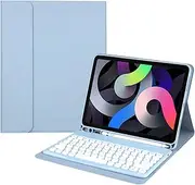 Acphtab Keyboard Case for Samsung Galaxy Tab A7 10.4 Case 2020, Detachable Wireless Keyboard Stand Cover with Pencil Holder for Galaxy Tab A 7 (SM-T500/T505/T507 2020 Release) (Light Blue)