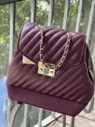 MICHAEL KORS ROSE FASHION MEDIUM BACKPACK BAG VEGAN LEATHER QUILTED MERLOT
