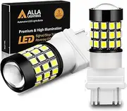 Alla Lighting T25 3157 3156 Strobe Reverse Light LED Bulbs Super Bright 2835 39-SMD High Power 3056 3156 4057 3457 3057 3157 LED Strobe Flashing Back-up Light Bulbs, 6000K Xenon White (Set of 2)