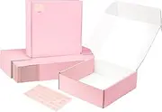 DEZIBOX Pink 8X8X3 Shipping Boxes for Packaging, Pack of 20 Corrugated Cardboard Shipping Boxes, Small Mailboxes for Small Business